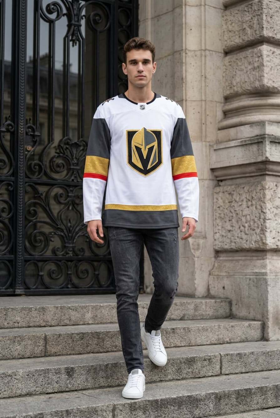 Adidas Vegas Golden Knights NHL Authentic Away Pro Jersey White Size 52  2XL